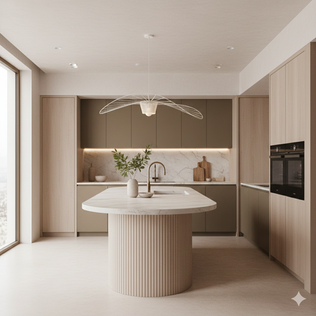 Cuisine ouverte look naturel chic