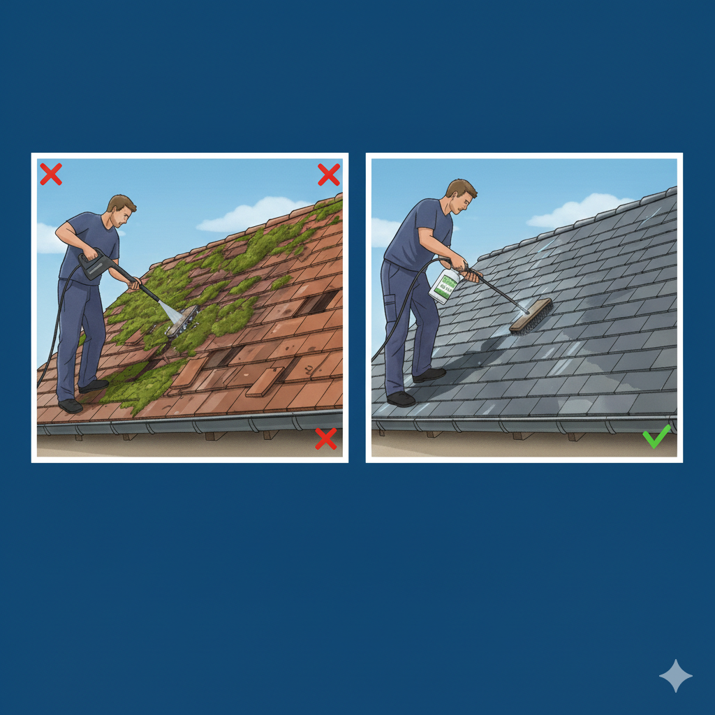 Entretien de toiture démoussage