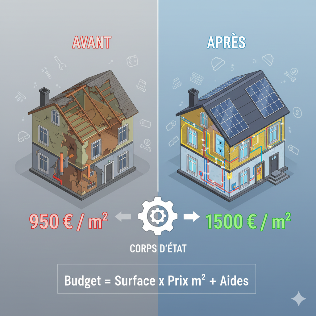 Prix m² rénovation globale tarifs par corps d'Etat