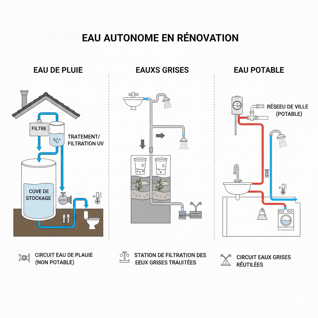 Récupération des eaux de pluie et circuits gris