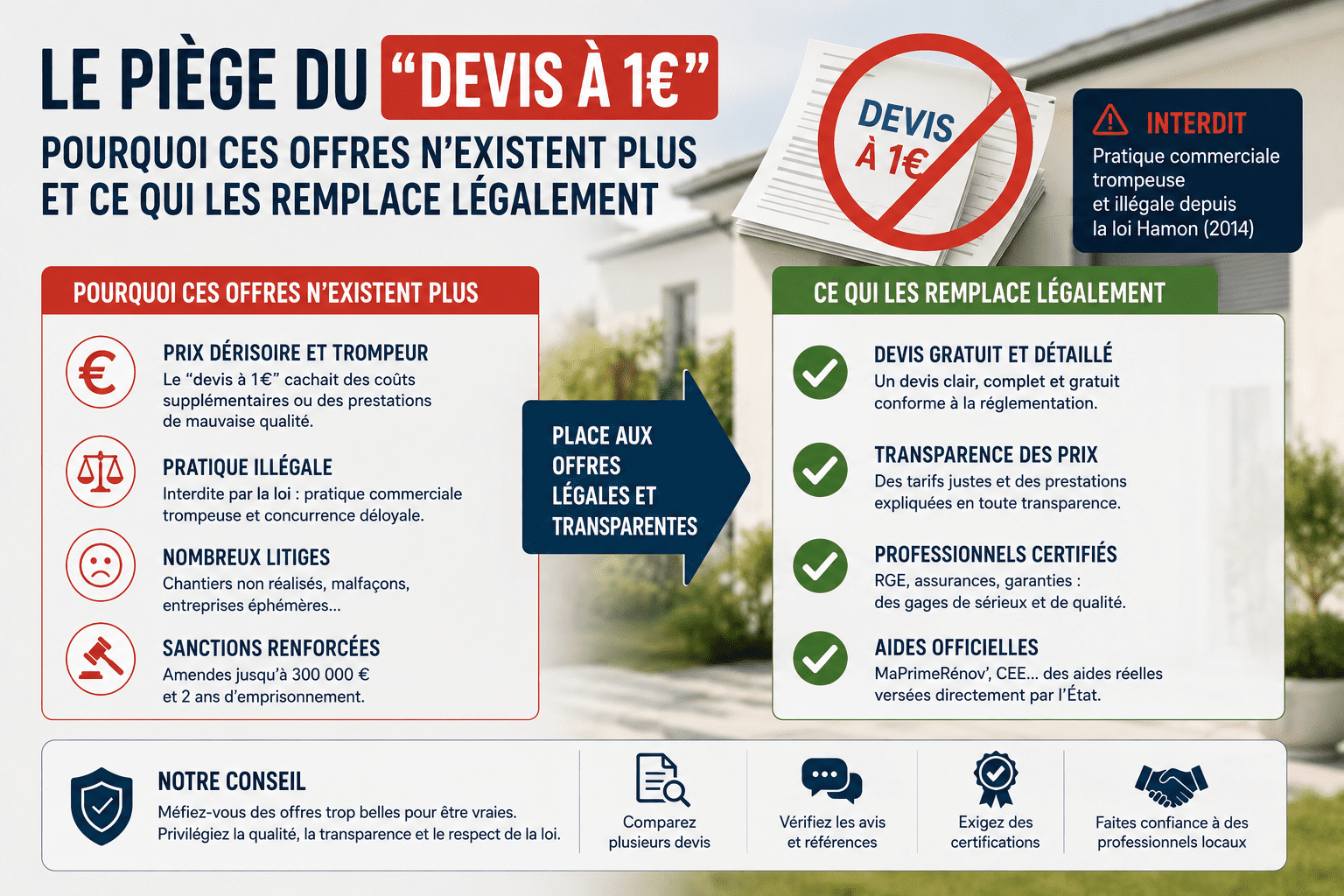 Eviter le piège des devis à 1€