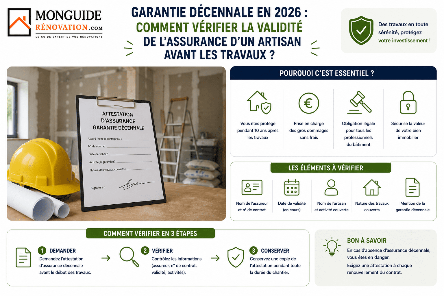 Vérifier la garantie décennale avant travaux