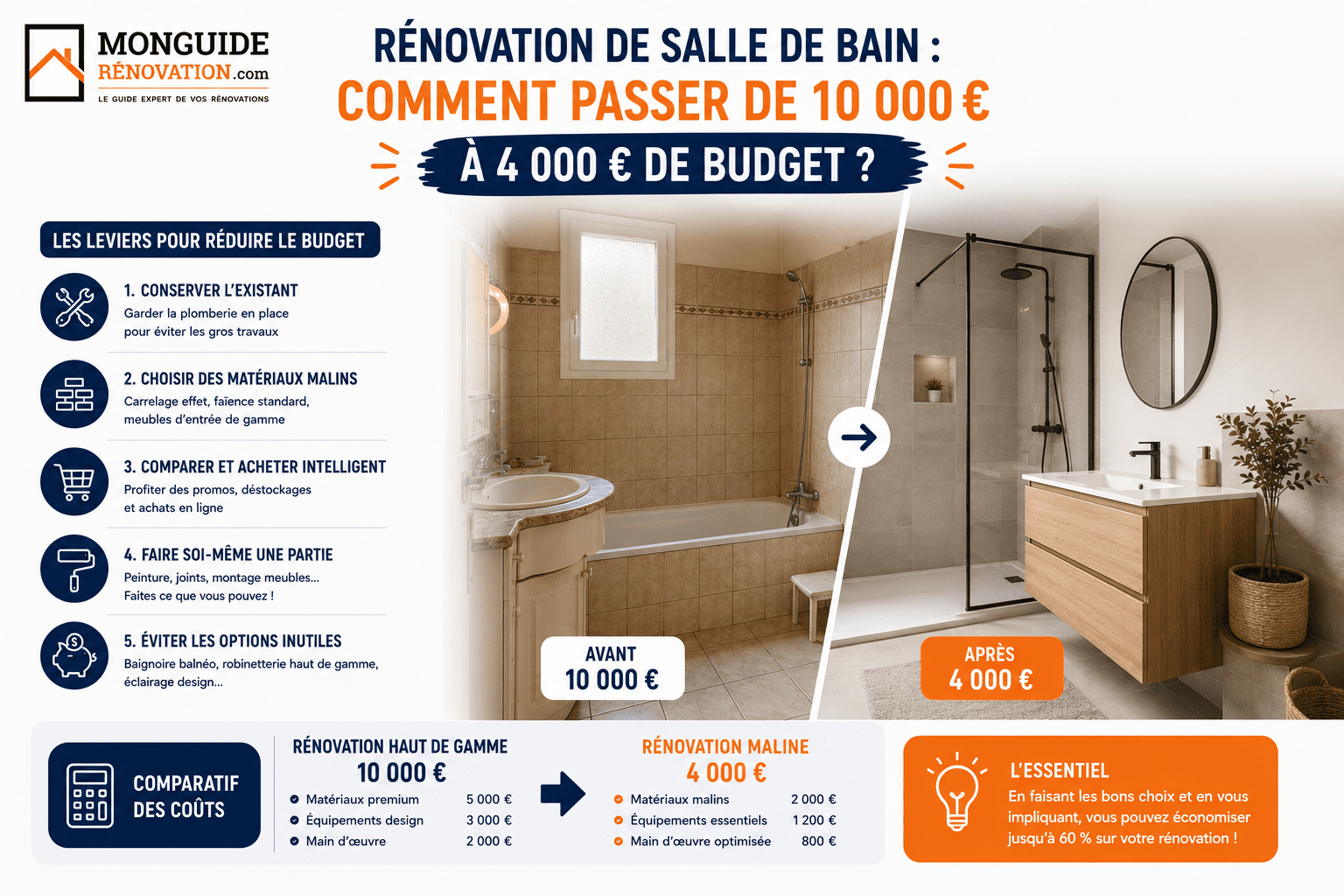 Réduire le budget de rénovation de salle de bain