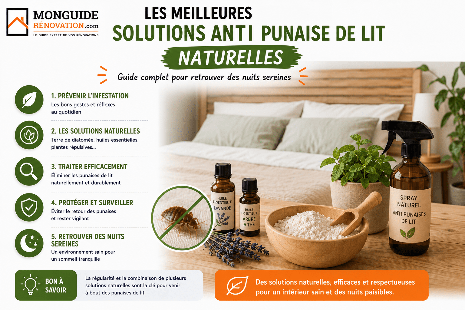 Solutions naturelles contre les punaises de lit