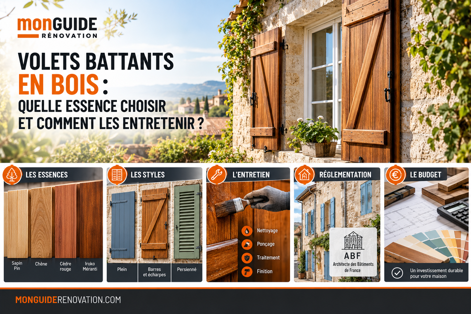 Guide des volets battants en bois